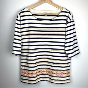 J. Crew Jared Striped Tee in Neon Tribal Pattern